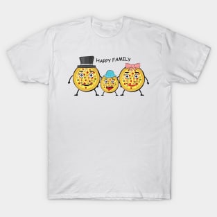 Pizza Family - Funny Illustration T-Shirt